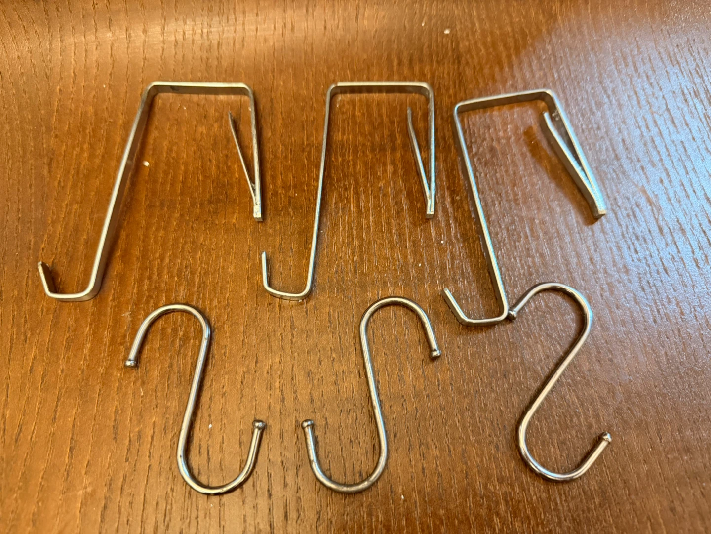 Set of 6 Metal S Hooks and Over-the-Door Hooks
