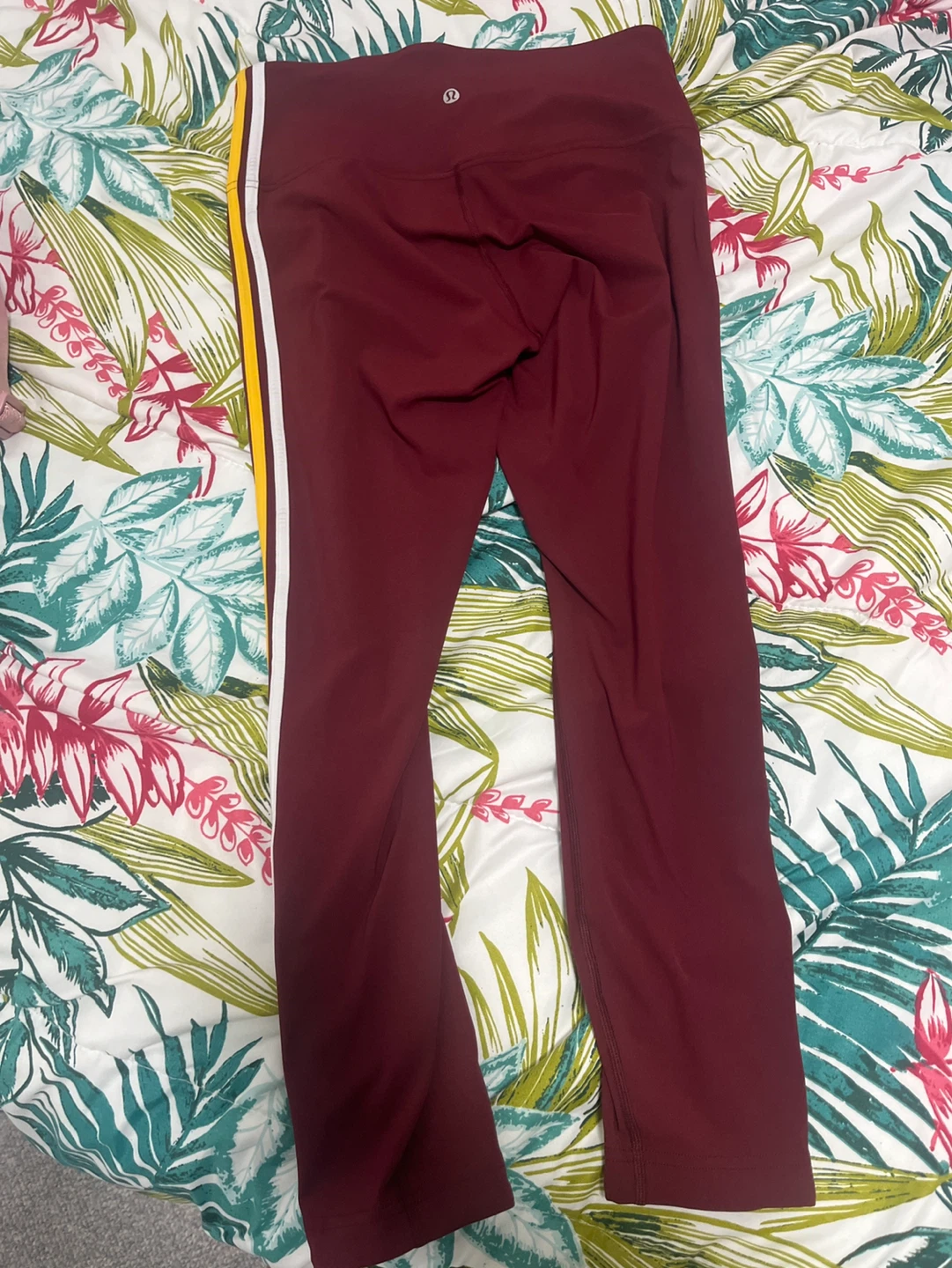 Lululemon Burgundy Striped Leggings
