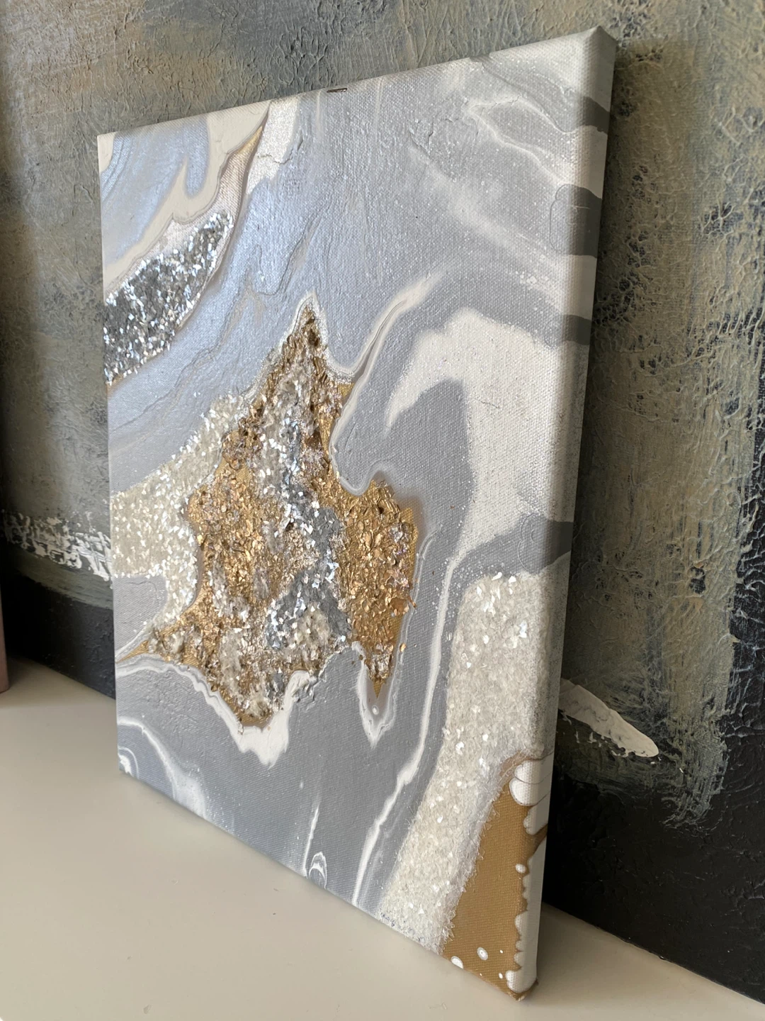Today only! Geode Abstract diamond glass Canvas Wall Art - photo 2