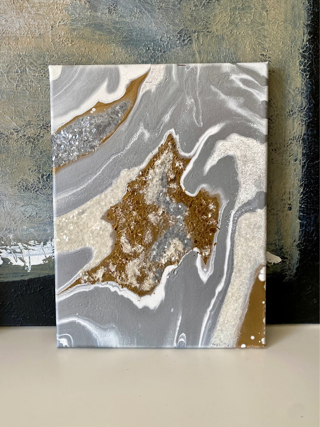 Today only! Geode Abstract diamond glass Canvas Wall Art