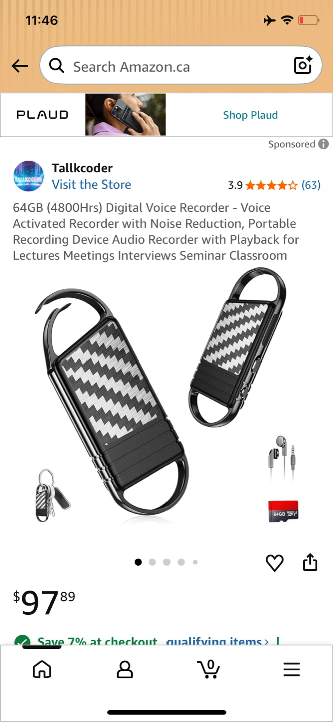 64GB Digital Voice Recorder with Noise Reduction