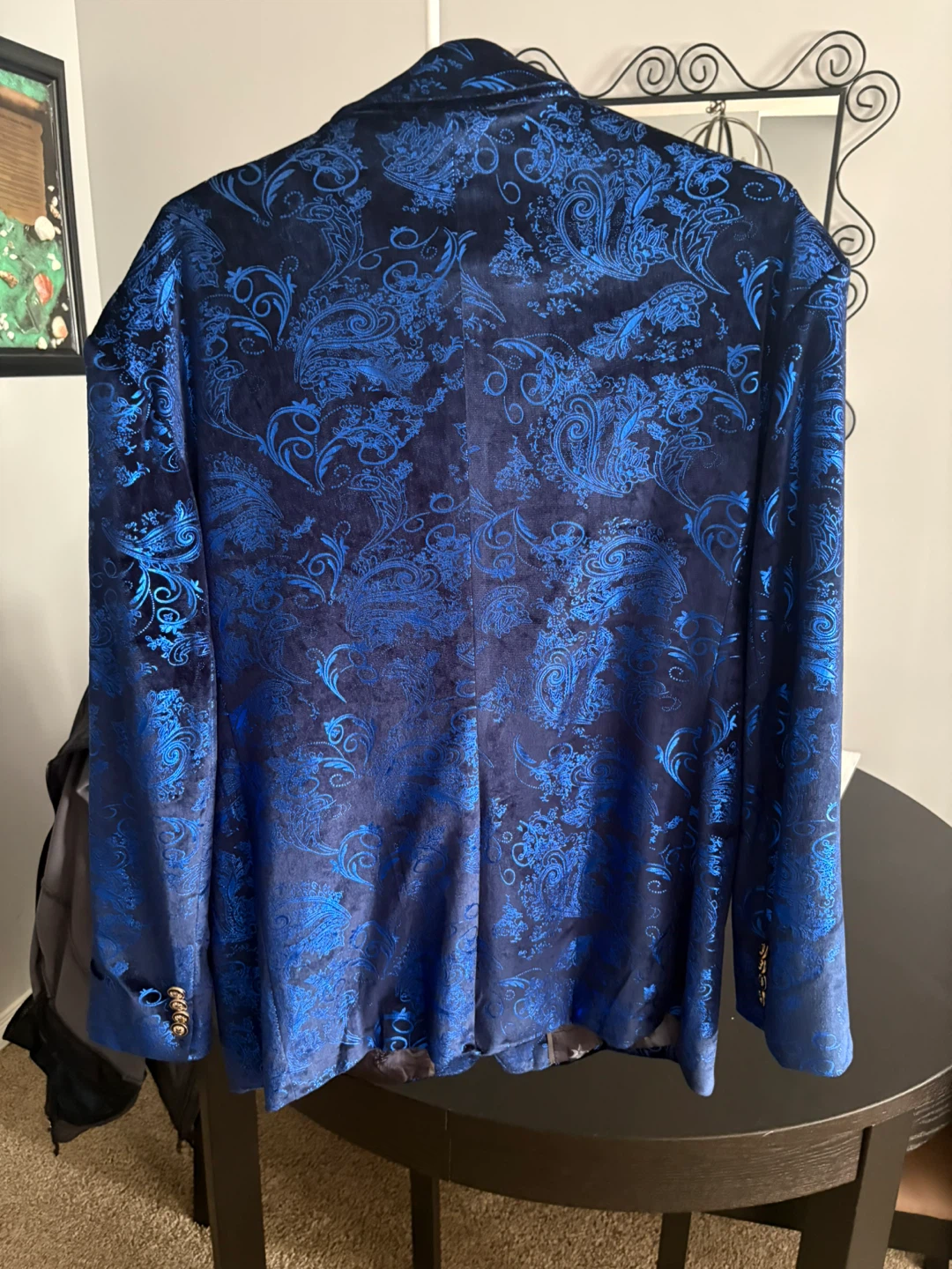 Men’s Royal Blue Paisley Formal Blazer Jacket Size XL - photo 2