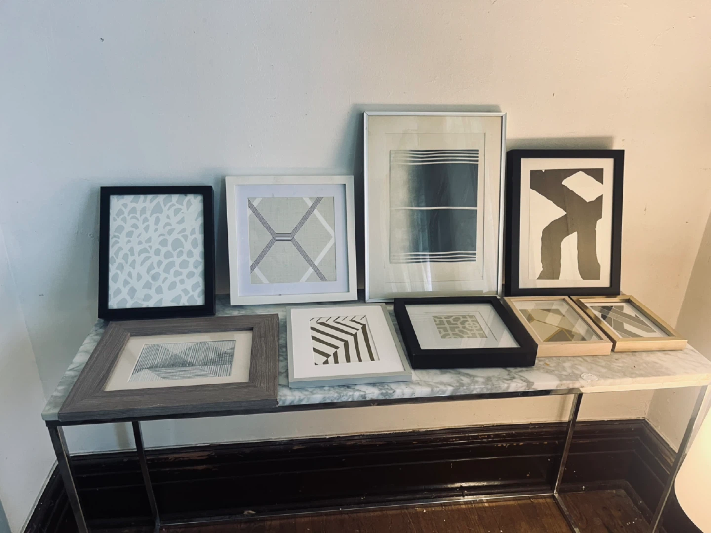 Minimalist Art Wall - 9 Framed Art pieces