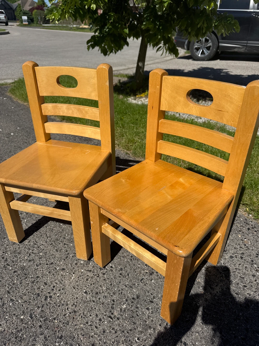 Wooden Kids Chairs (Set of 2)