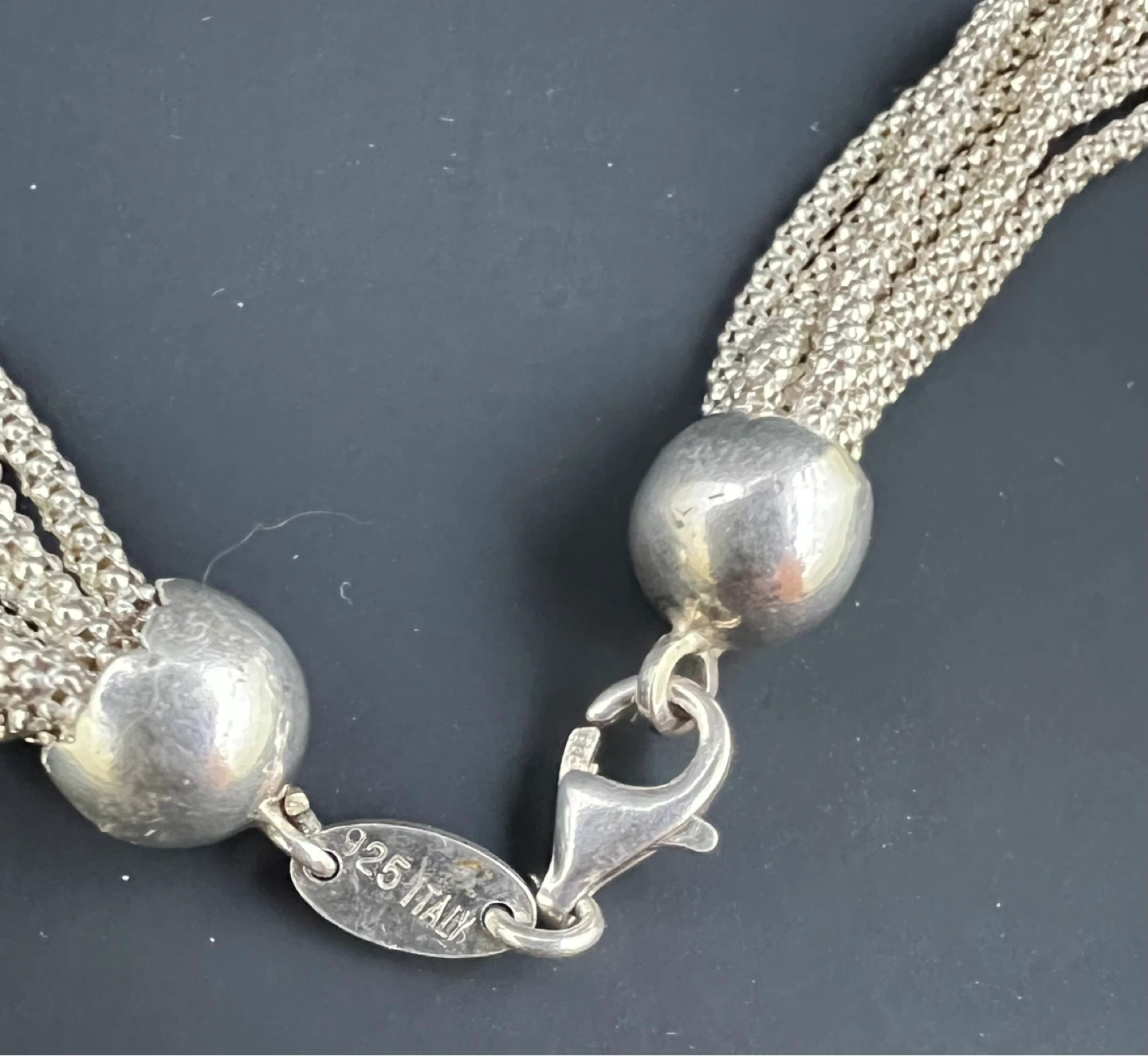 Vintage Italian Sterling Silver Multi-Strand Tassel Necklace - photo 4