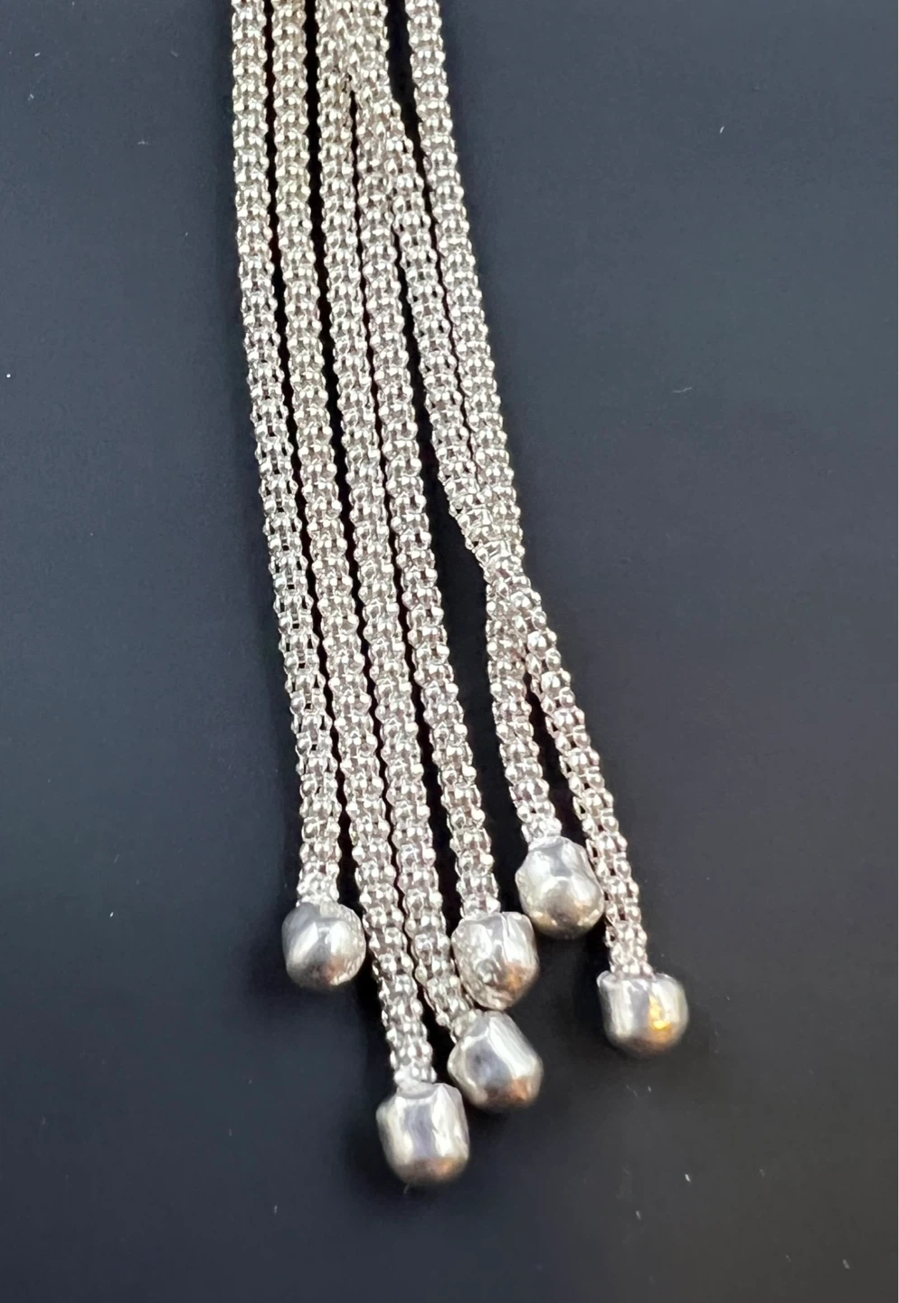 Vintage Italian Sterling Silver Multi-Strand Tassel Necklace - photo 3