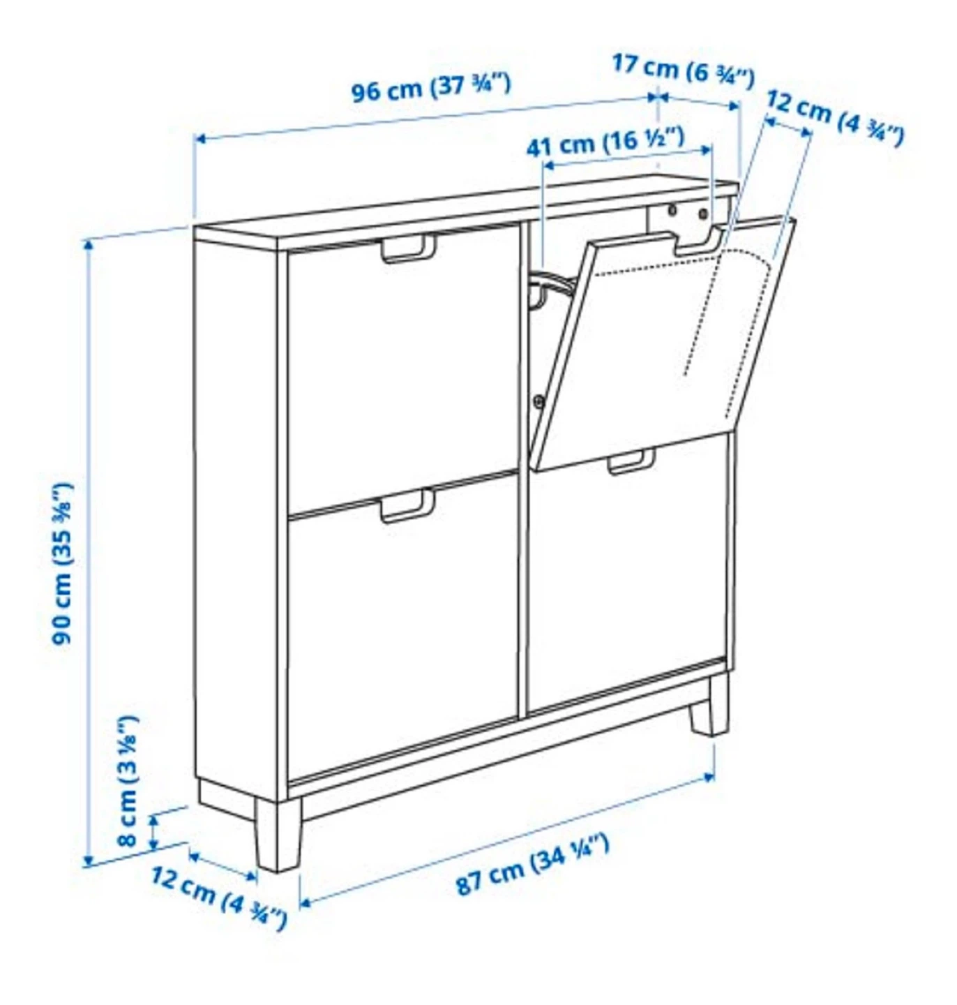 White 4-Door Shoe Cabinet - photo 3