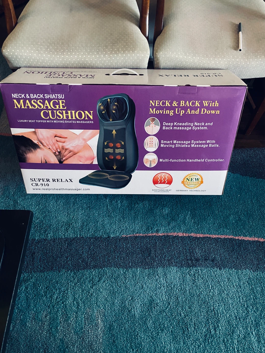 Super Relax Neck & Back Shiatsu Massage Cushion CR-910 - photo 5