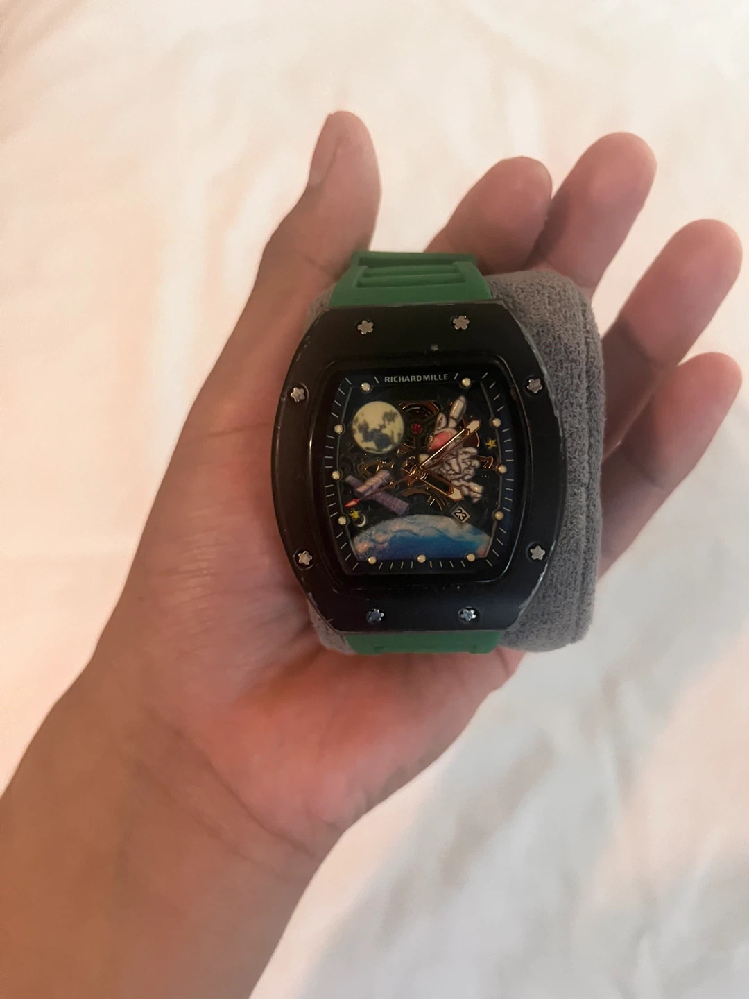 Richard Mille Watch - Black Case, Green Strap