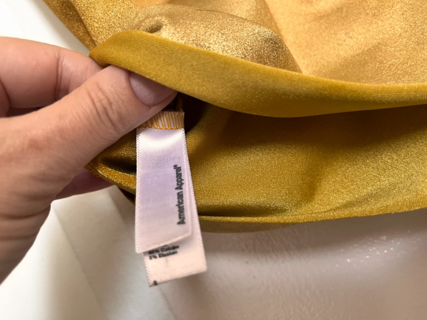 American Apparel Gold Metallic stretchy mini-skirt Size S - photo 5