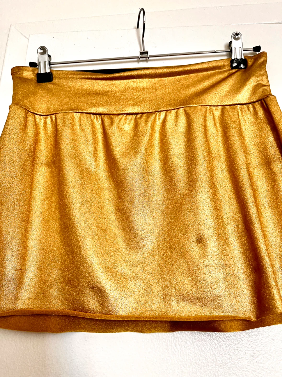 American Apparel Gold Metallic stretchy mini-skirt Size S