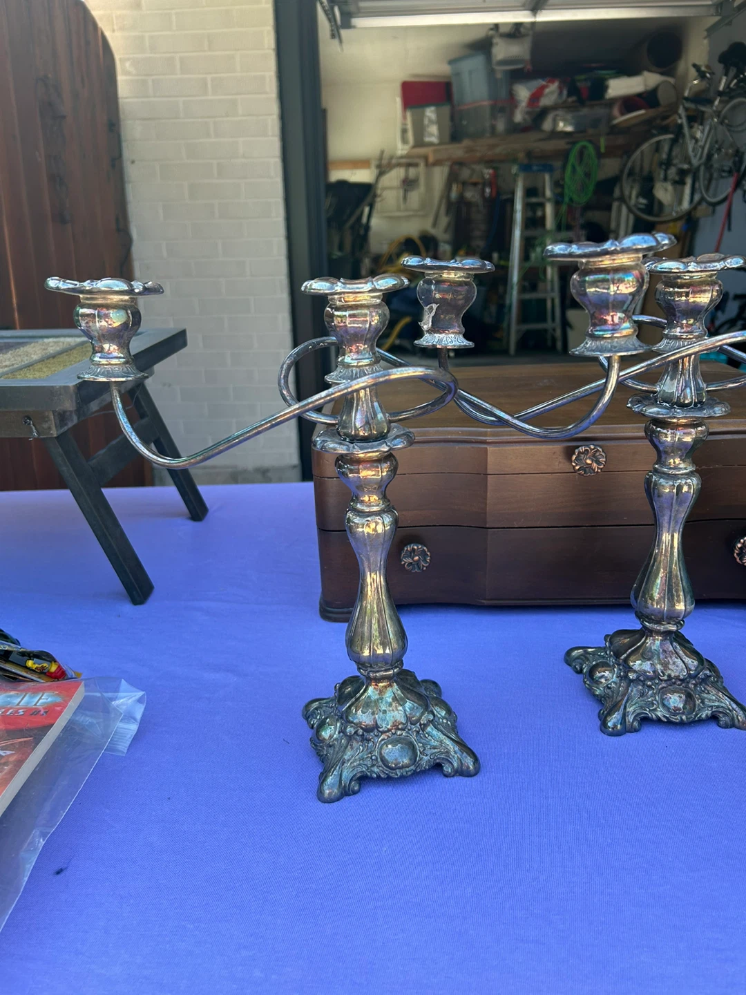 Silver-plated antique Candelabras