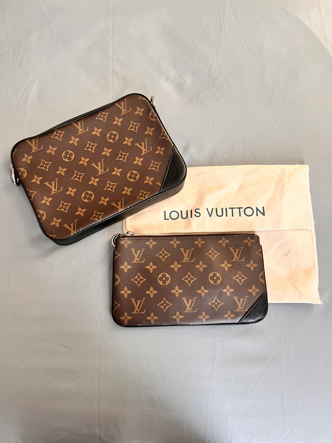 Louis Vuitton Monogram Pouch Set with Strap