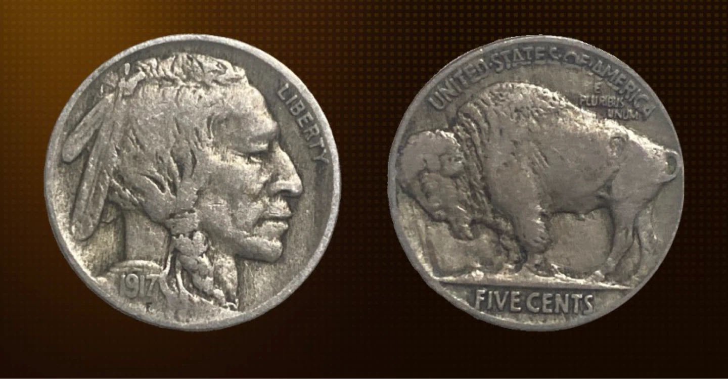 1917 Buffalo Nickel Five Cents Coin