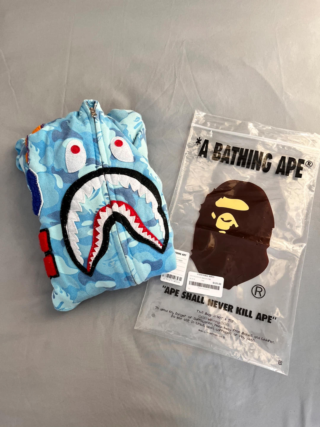A Bathing Ape Shark Hoodie Blue Camo