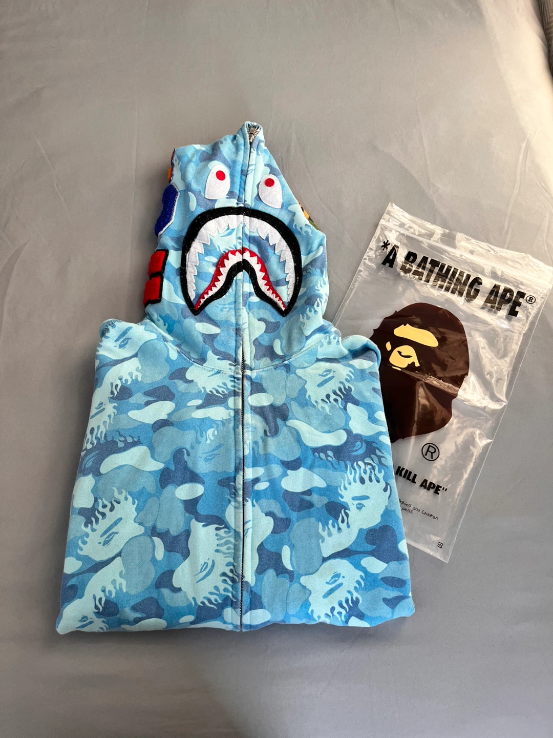 A Bathing Ape Shark Hoodie Blue Camo - photo 2