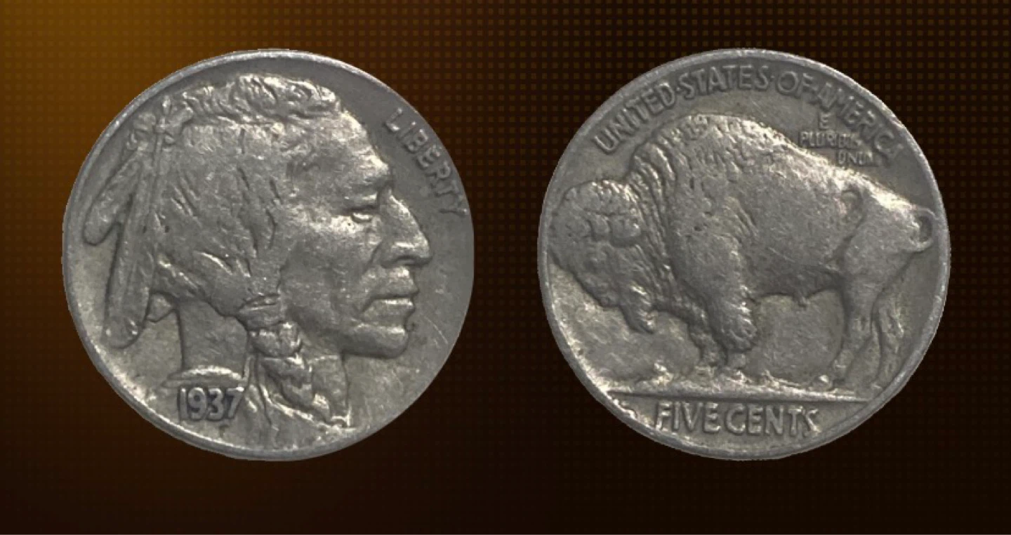 1937 Buffalo Nickel - Five Cents