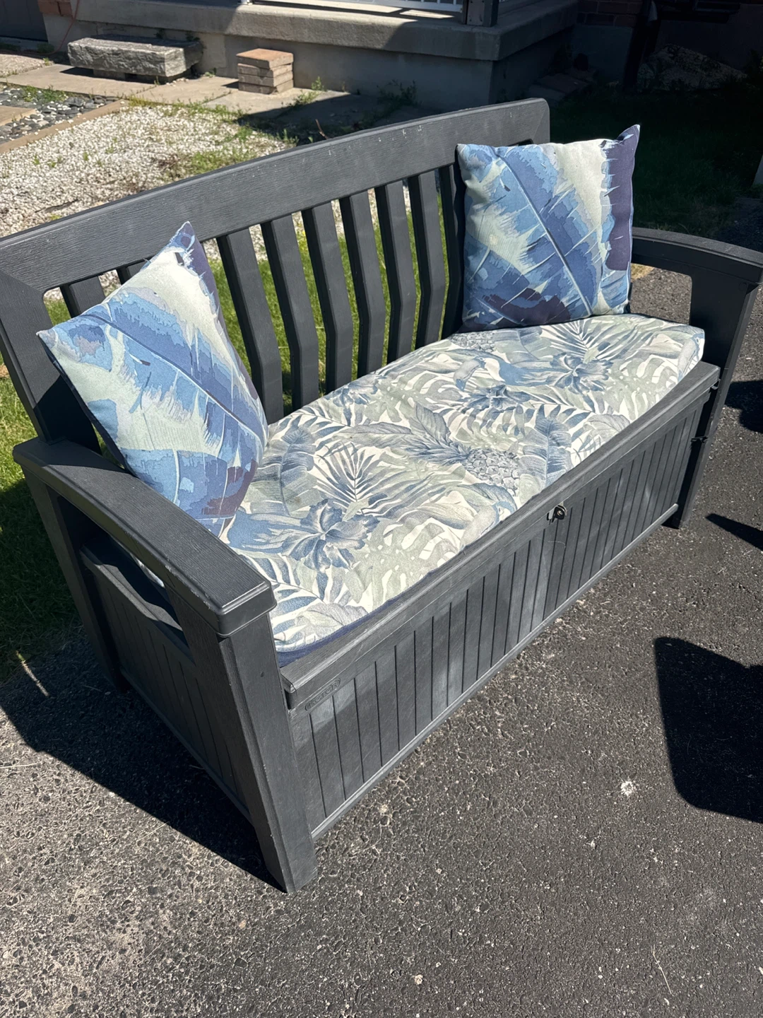 Outdoor Storage Bench with Cushions