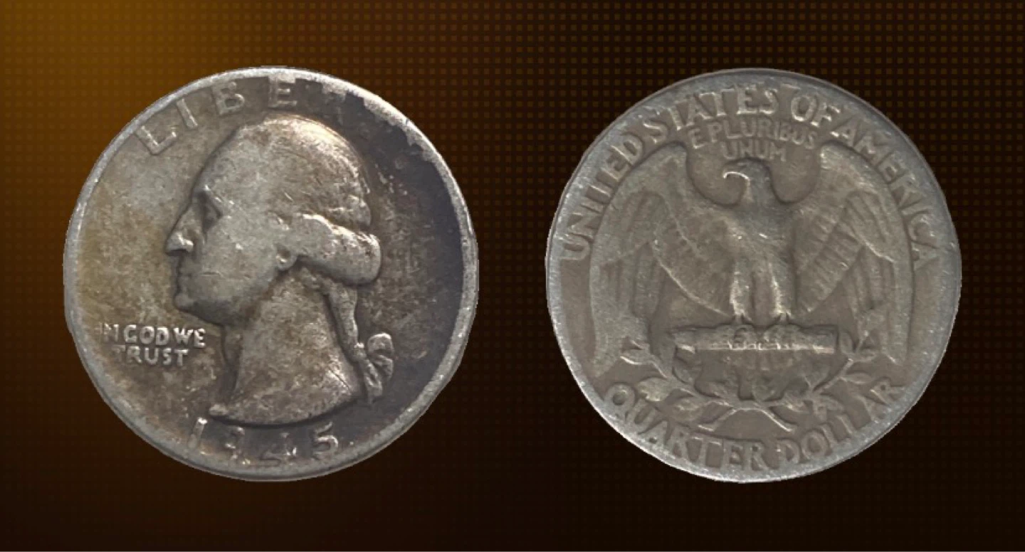 US Quarter Dollar Coin - 1945