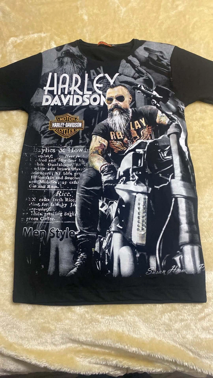 Harley-Davidson Vintage Biker Style Graphic Tee - Black T-Shirt