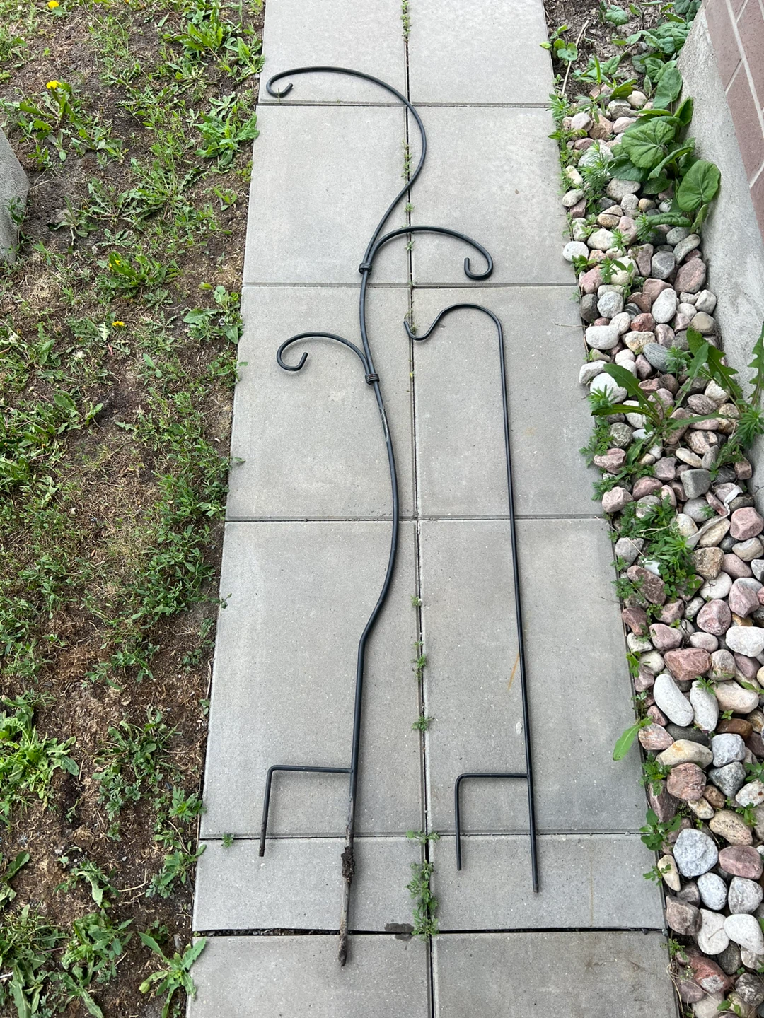 Black Metal Garden Plant Support Stakes