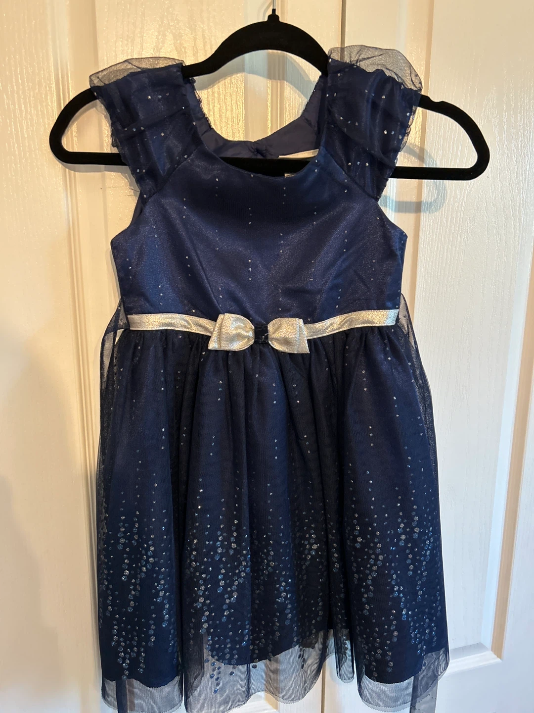 Jona Michelle Girls Navy Sparkle Dress Size 5