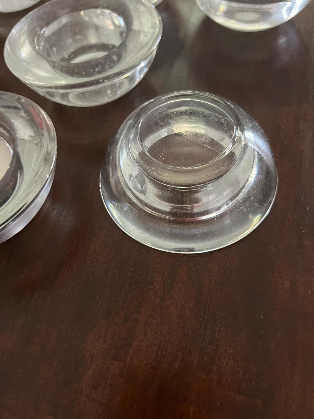 Set of 10 Clear Glass tealight candle Holders - photo 3