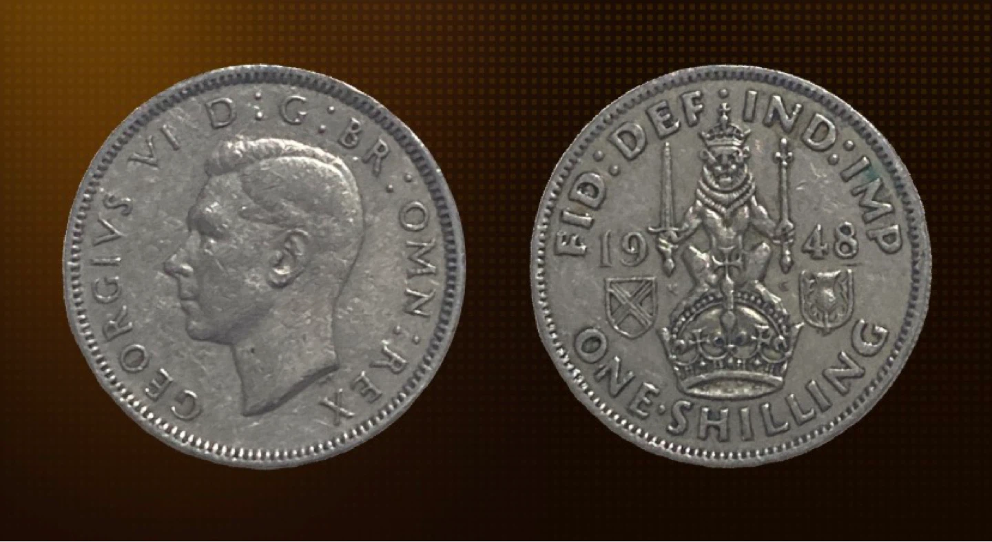 1948 King George VI One Shilling Coin