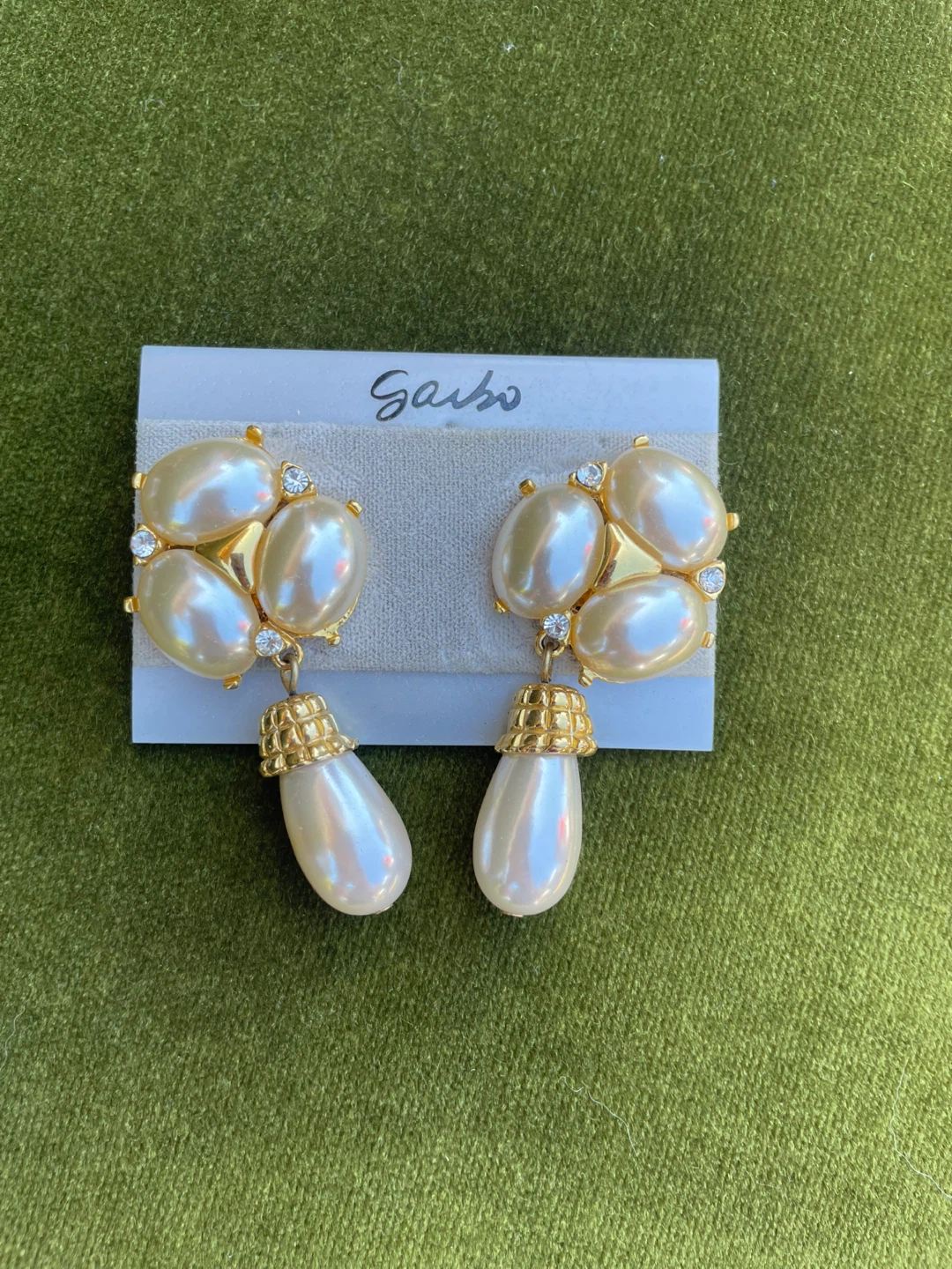 Garbo Faux Pearl & Crystal Dangle Earrings