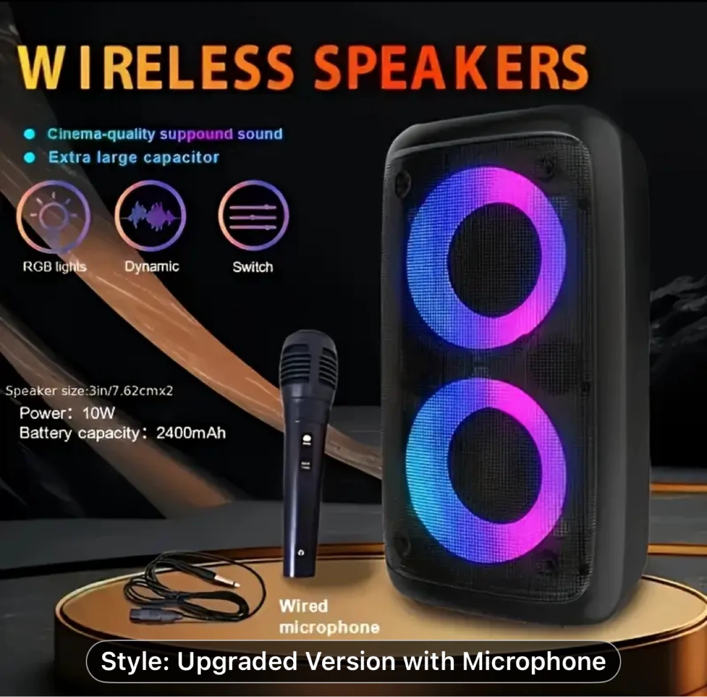 Portable Wireless Speaker ABS-3202 with Microphone