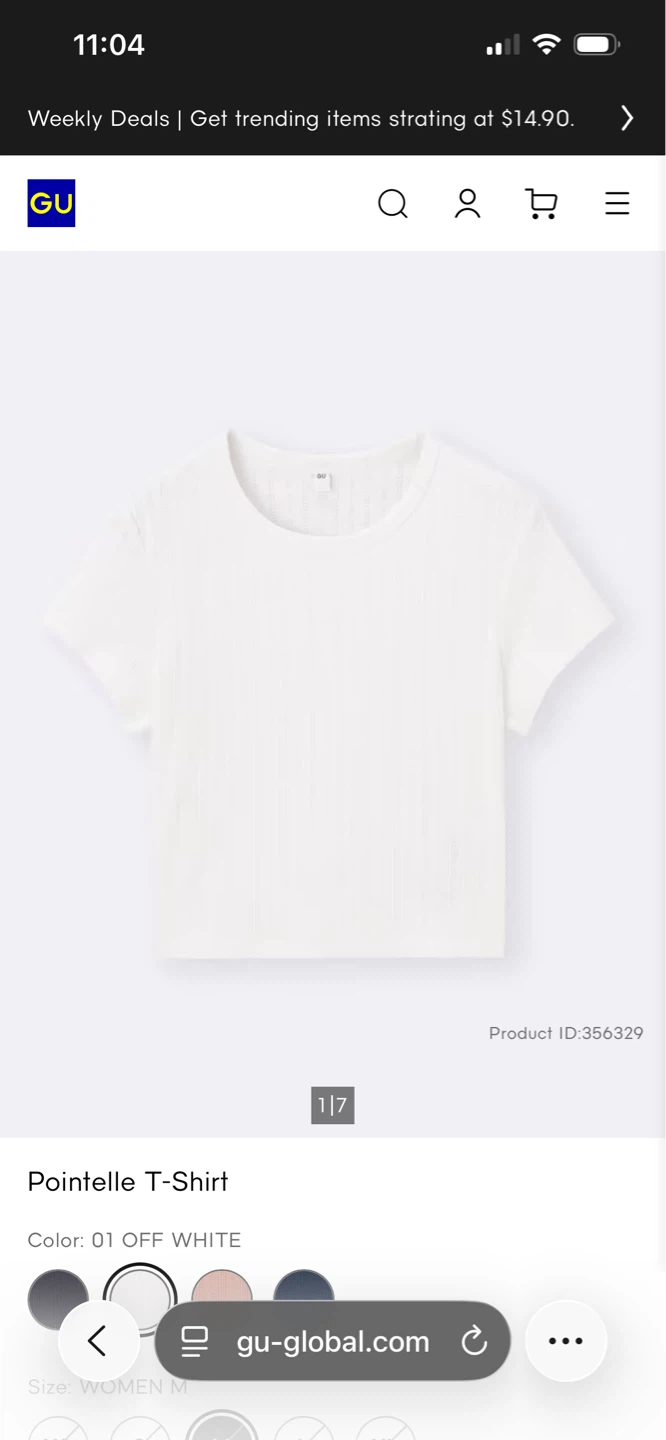 Japan GU pointelle shirt
