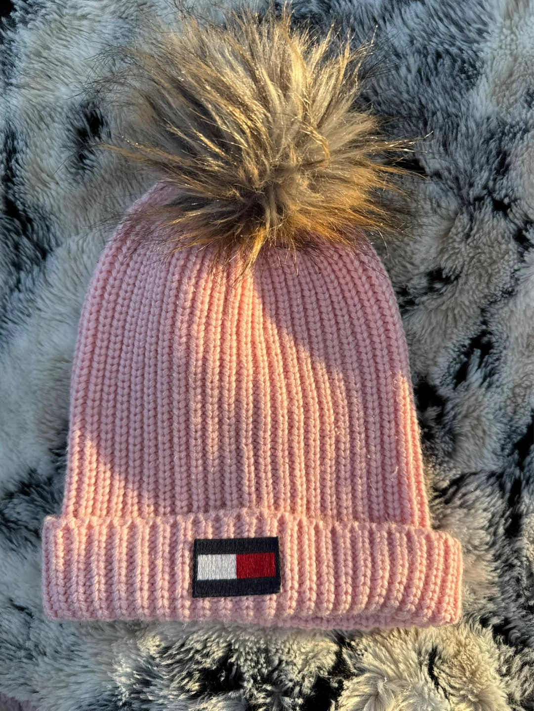 Tommy Hilfiger Pink Pom Pom Beanie