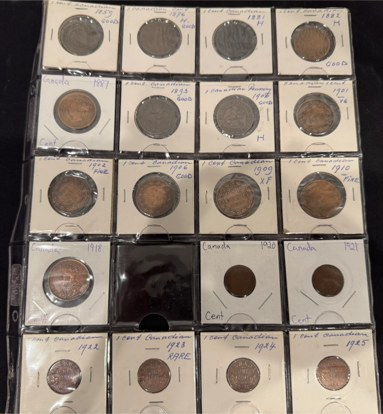 Canadian Large/Small Cent Collection