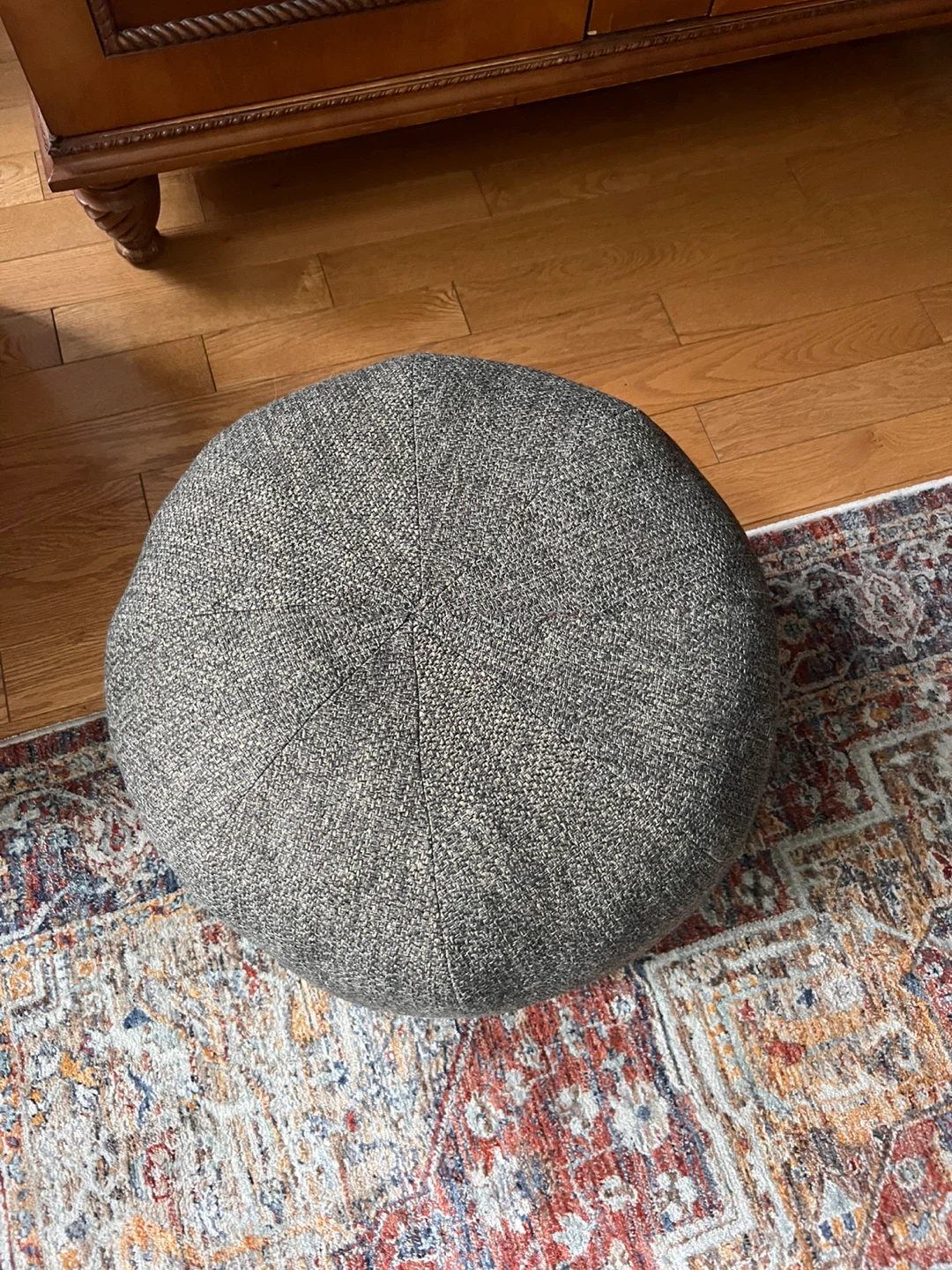 Brown Round Ottoman Footrest (Pouf) - photo 2