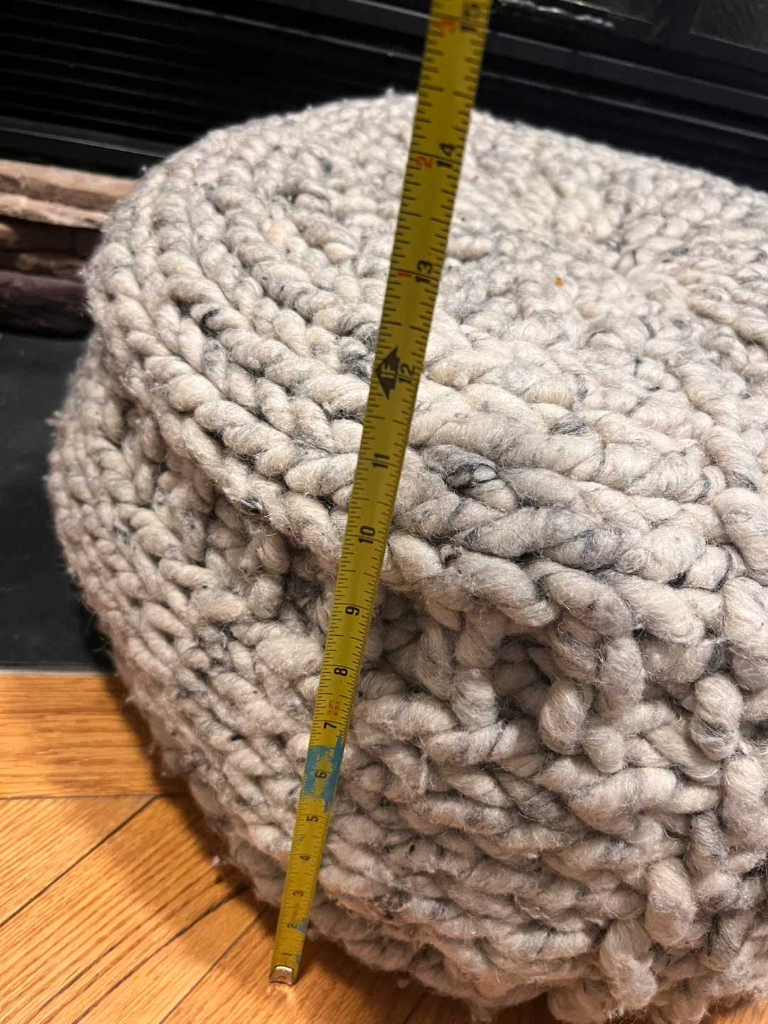 Chunky Knit Pouf Ottoman - photo 3