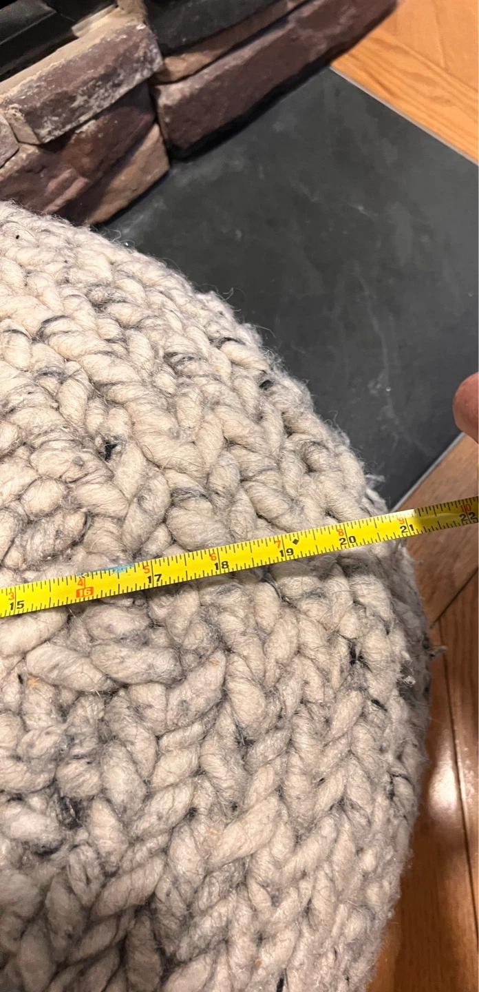 Chunky Knit Pouf Ottoman - photo 2