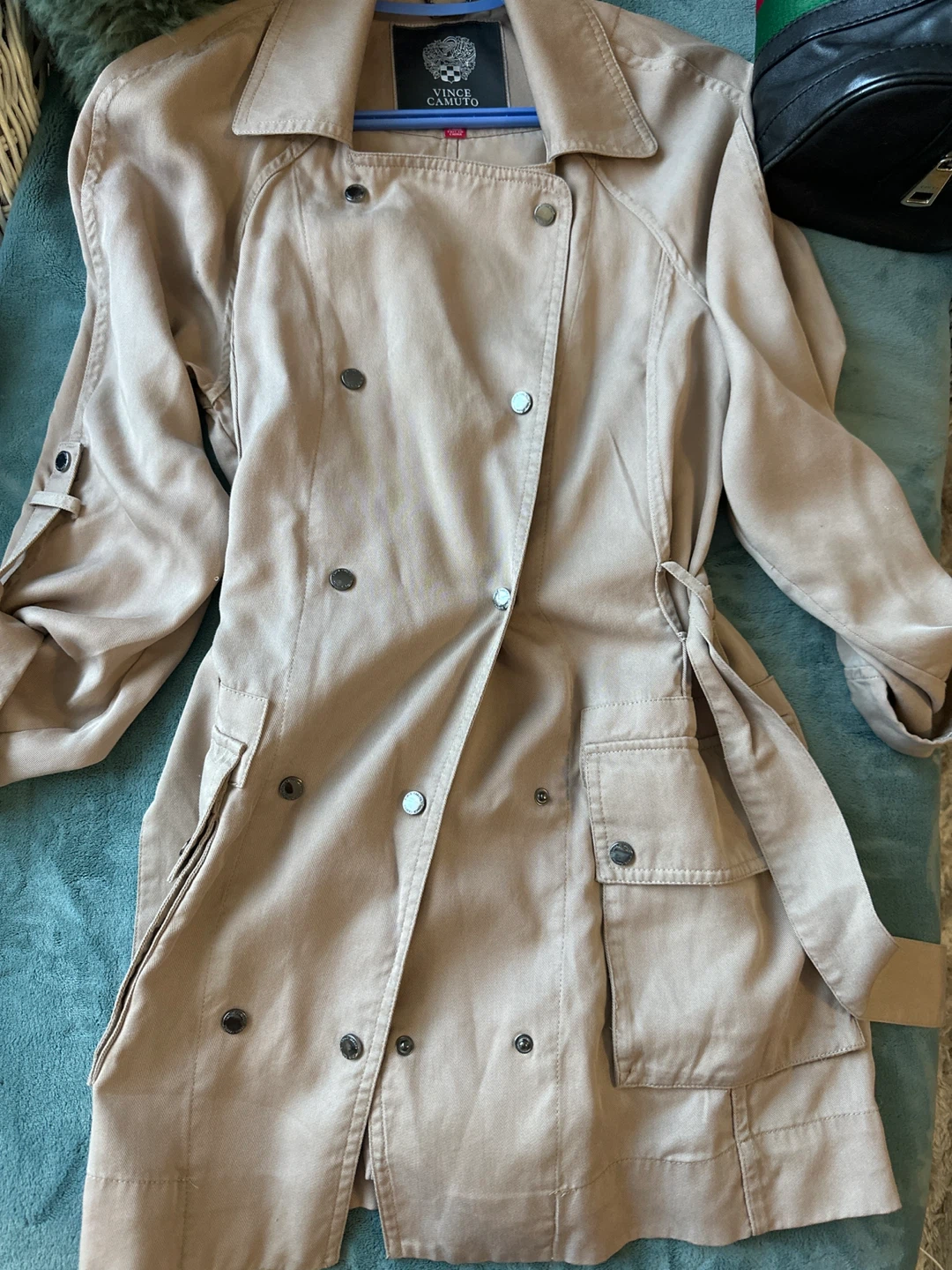 Vince Camuto Tan Double-Breasted Trench Coat - photo 4