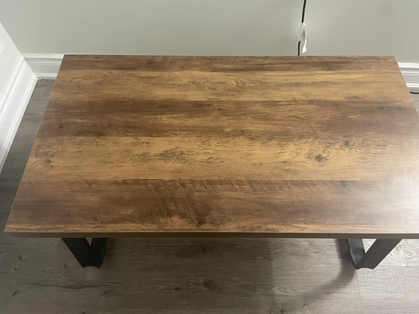 Coffee Table - Wood Look Top with Black Metal Legs - photo 2