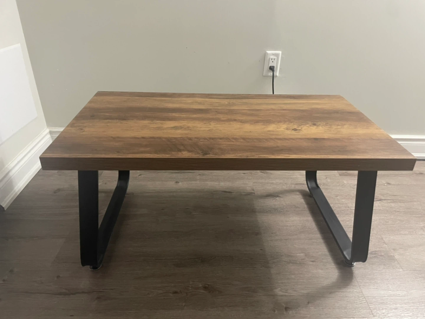 Coffee Table - Wood Look Top with Black Metal Legs - photo 3