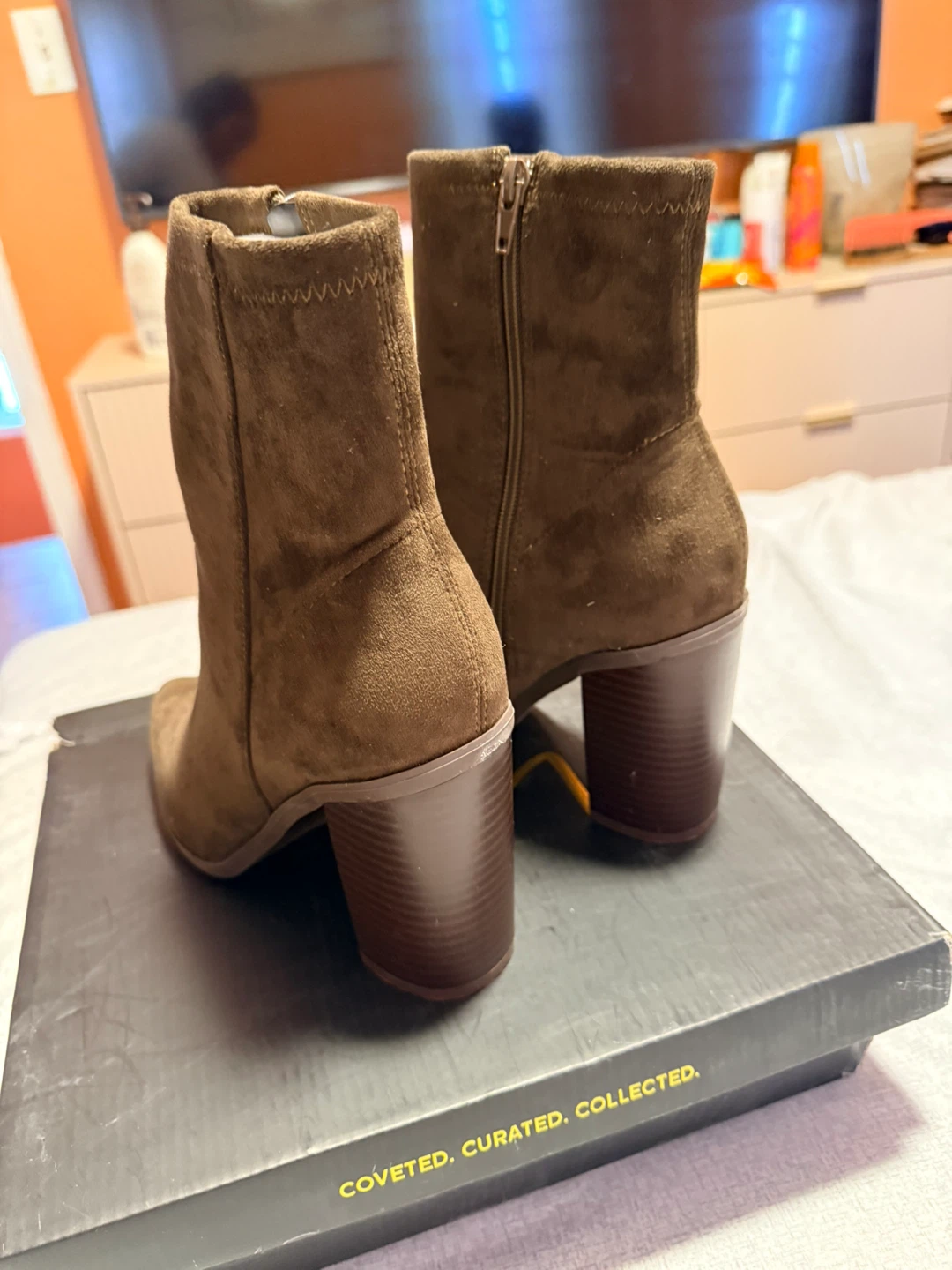 Brown Suede Heeled Ankle Boots - photo 3