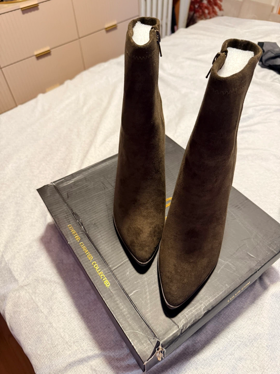 Brown Suede Heeled Ankle Boots - photo 2
