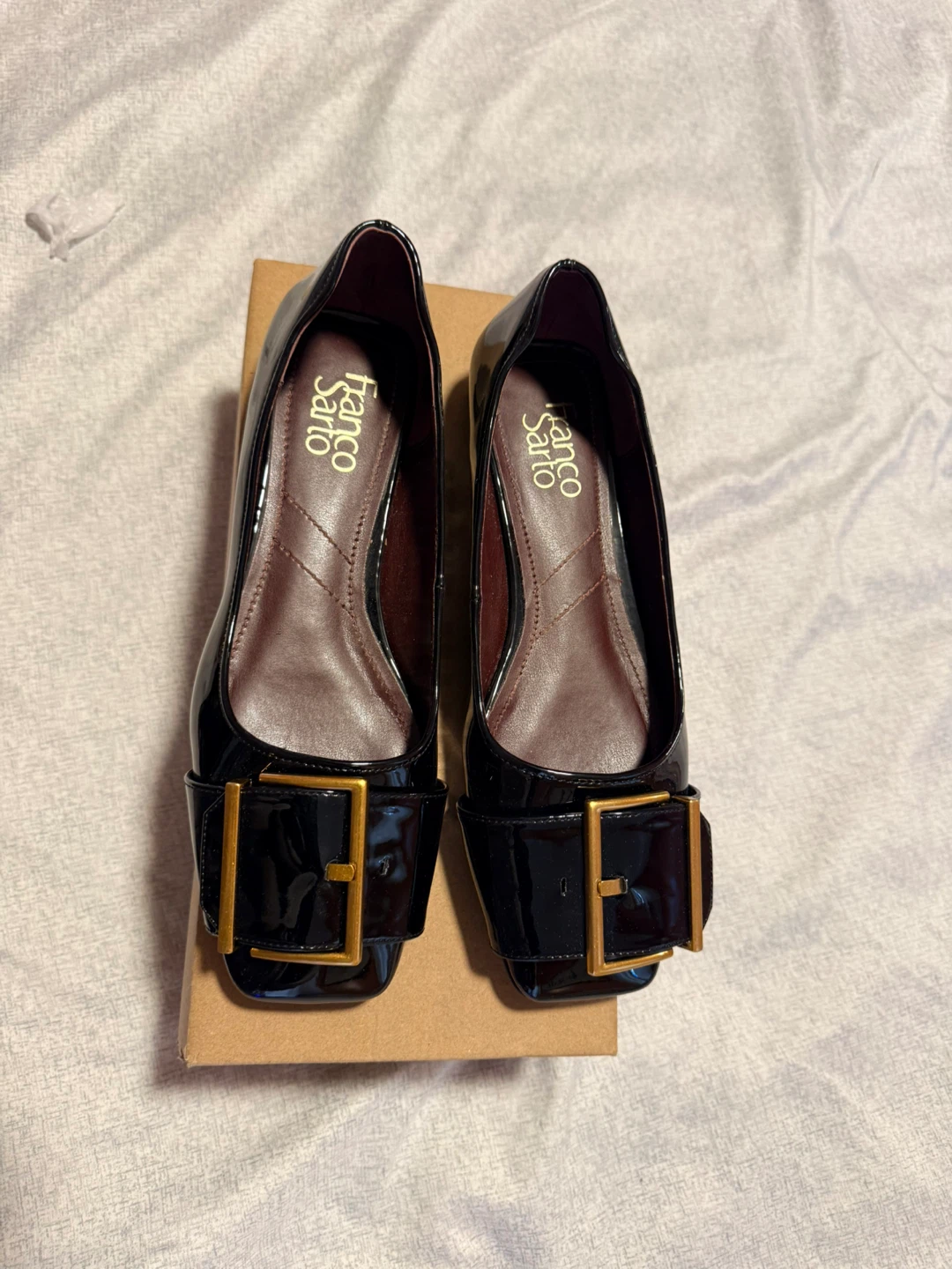 Franco Sarto Black Patent Buckle Flats - photo 2