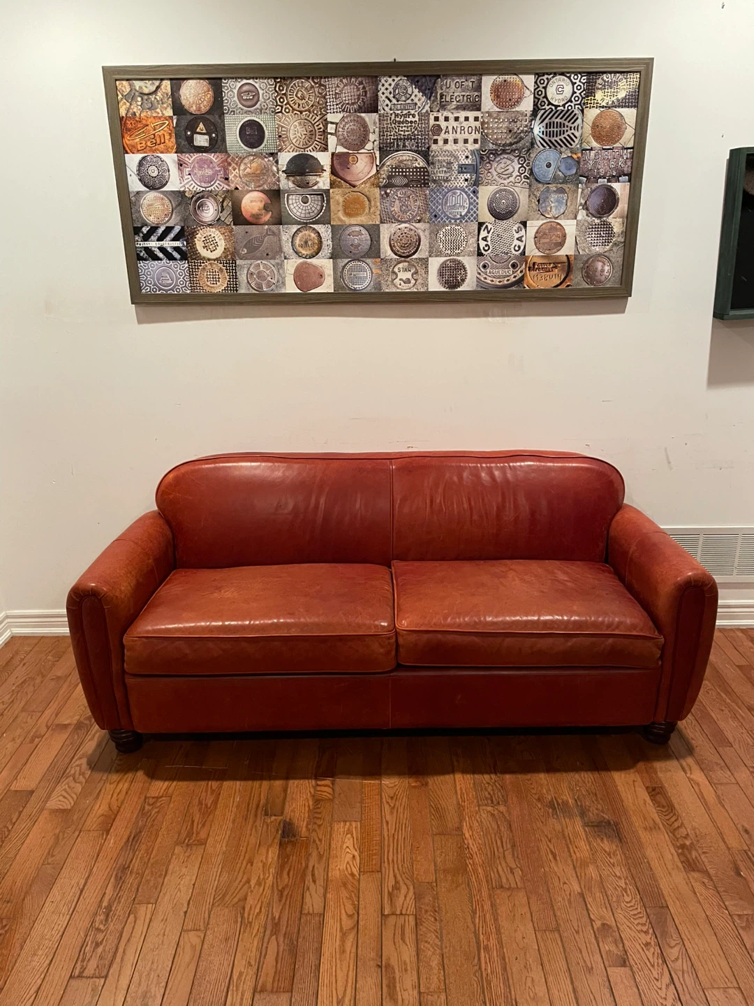 FREE DELIVERY. Red Leather Sofa