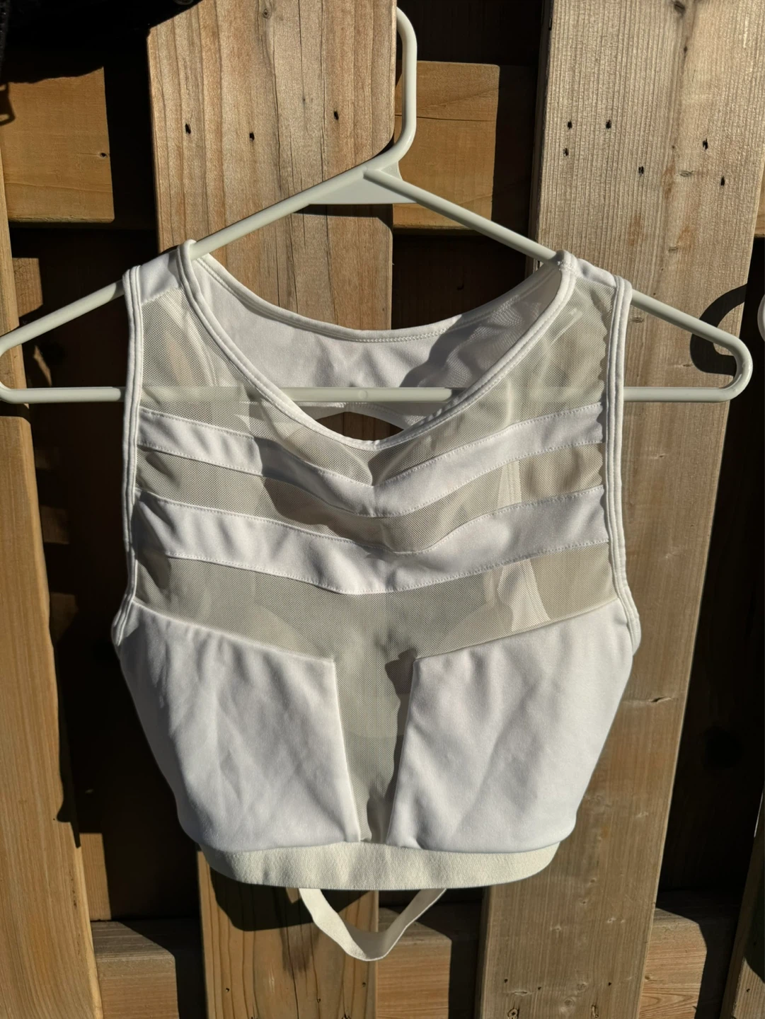 White Mesh Sports Top