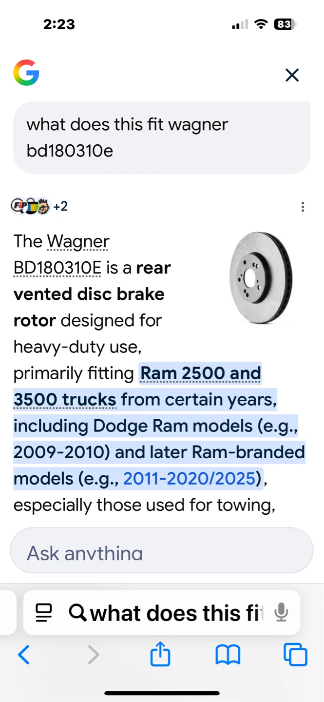 Wagner BD180310E Premium Brake Rotor - photo 2