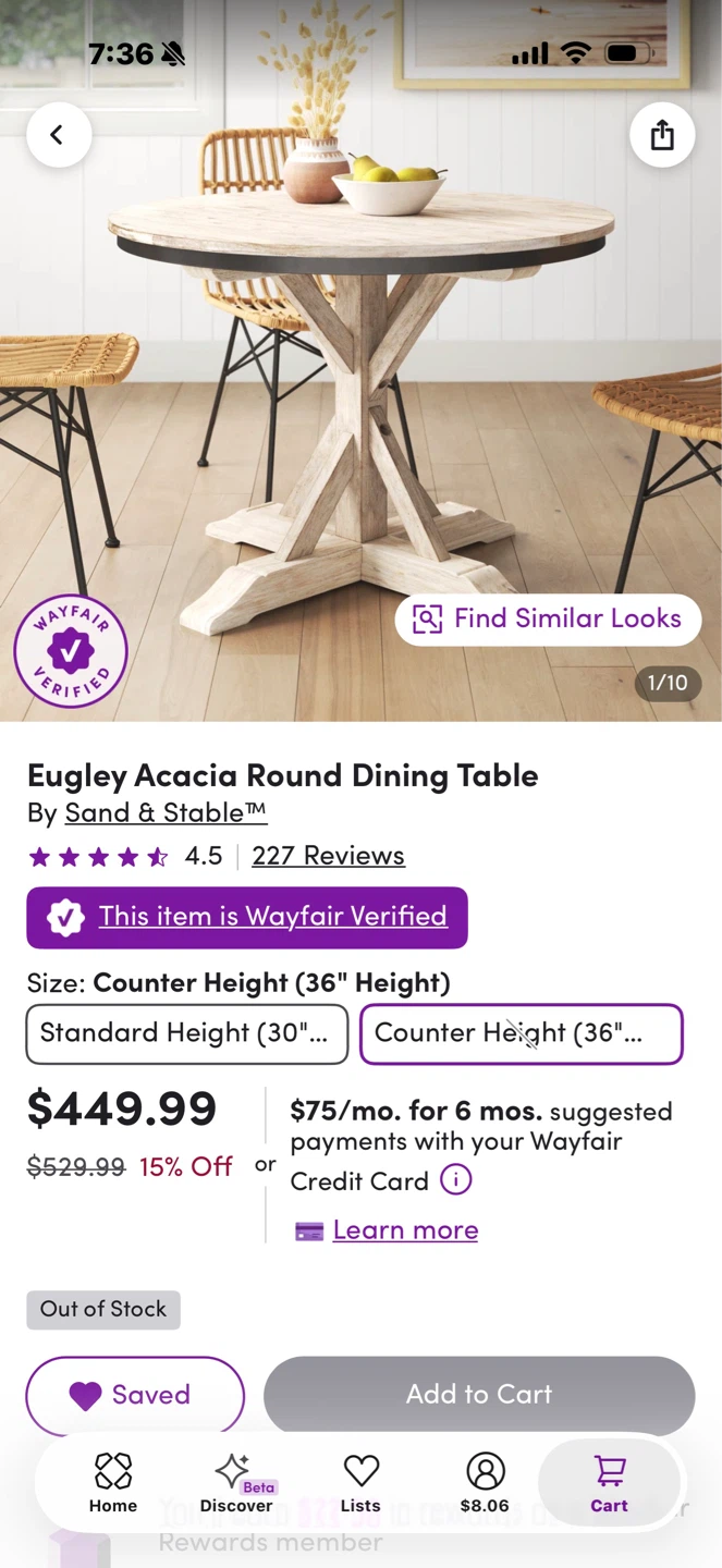 Sand & Stable Eugley Acacia Round Dining Table - Counter Height - photo 4
