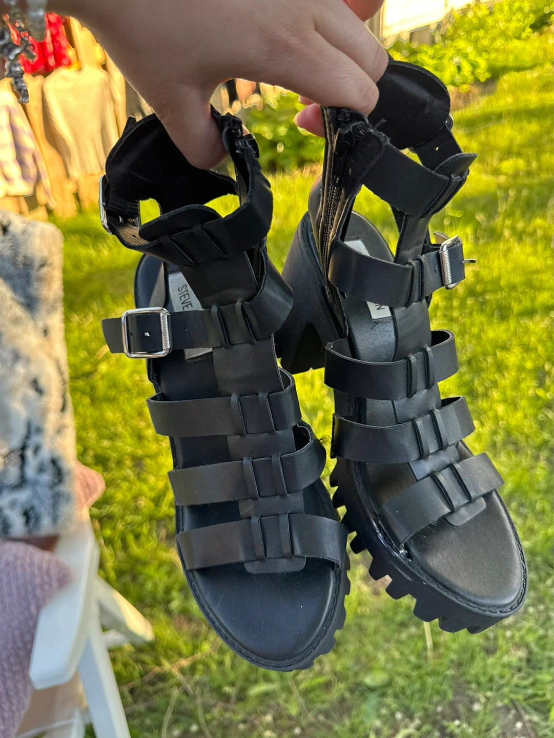 Steve Madden Black Gladiator Sandals