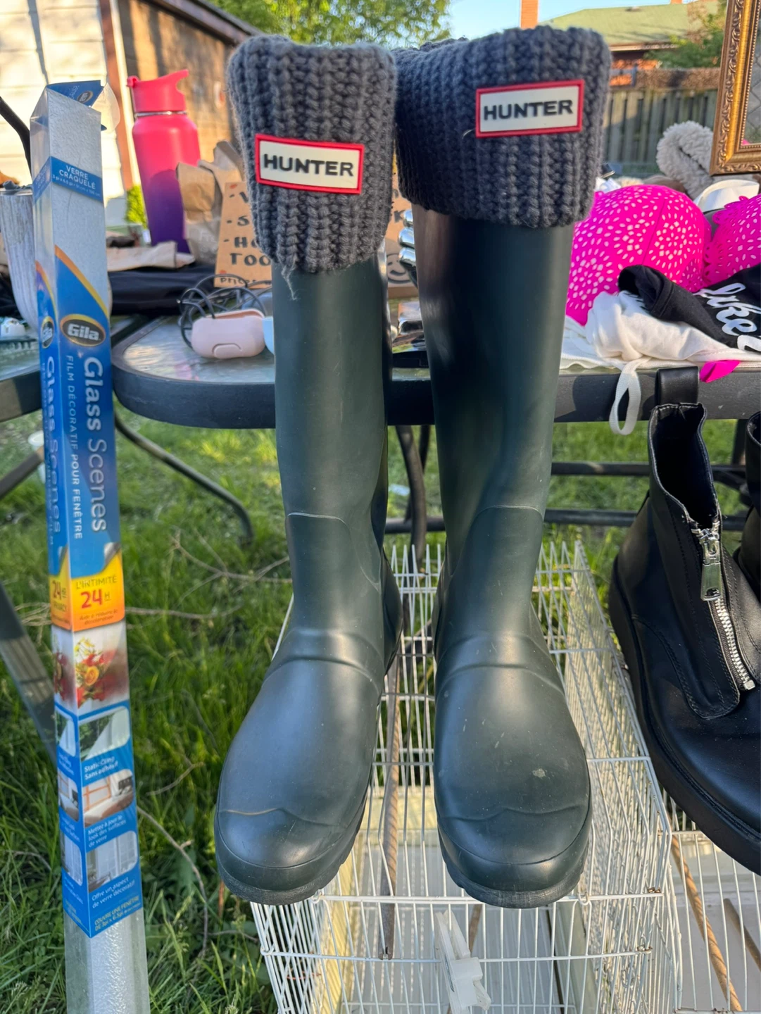 Hunter Rubber Boots with Knit Cuffs - photo 2