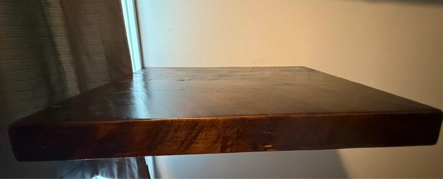 Industrial Wood Floating Shelf with Pipe Brackets