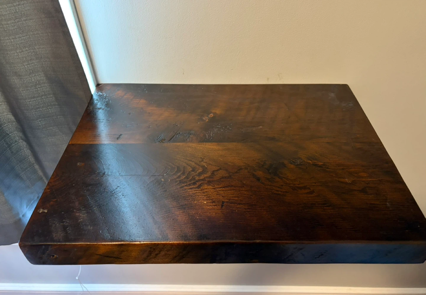 Industrial Wood Floating Shelf with Pipe Brackets - photo 4